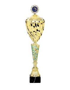 Coupe Classique Métal avec couvercle - 45 cm - Or / Vert - Réf FSP-4711WG10C
