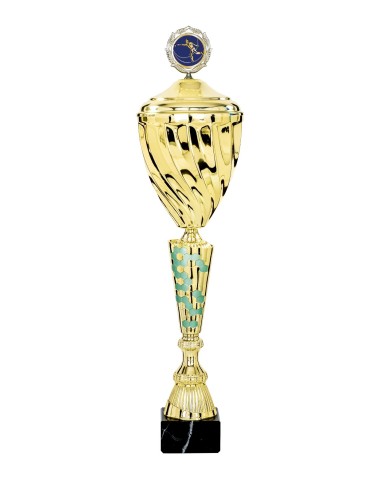 Coupe Classique Métal avec couvercle - 51 cm - Or / Vert - Réf FSP-4712WG12C