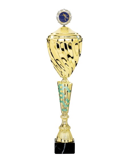 Coupe Classique Métal avec couvercle - 61 cm - Or / Vert - Réf FSP-4714WG16C