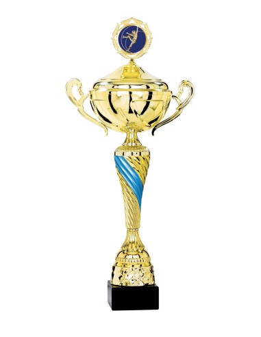 Coupe Classique Métal avec couvercle - 45 cm - Or / Bleu - Réf FSP-4722WG12C