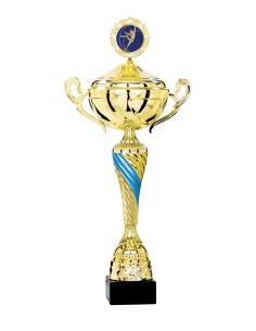Coupe Classique Métal avec couvercle - 48 cm - Or / Bleu - Réf FSP-4723WG14C