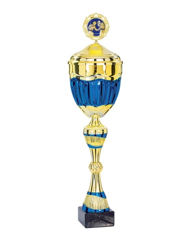 Coupe Classique Métal avec couvercle - 49 cm - Or / Bleu - Réf FSP-4922WG12C