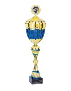 Coupe Classique Métal avec couvercle - 53 cm - Or / Bleu - Réf FSP-4923WG14C