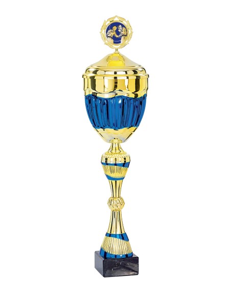 Coupe Classique Métal avec couvercle - 60 cm - Or / Bleu - Réf FSP-4924WG16C