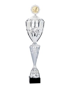Coupe Classique Métal avec couvercle - 44 cm - Argent / Argent Mat - Réf FSP-4951WS10C