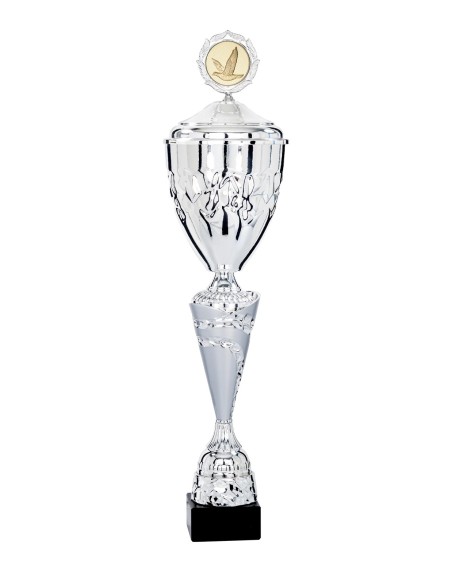 Coupe Classique Métal avec couvercle - 47 cm - Argent / Argent Mat - Réf FSP-4952WS12C
