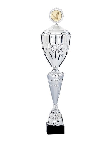 Coupe Classique Métal avec couvercle - 50 cm - Argent / Argent Mat - Réf FSP-4953WS12C