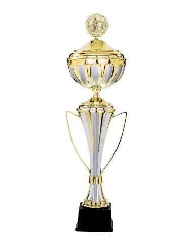 Coupe Classique Métal avec couvercle - 45 cm - Or / Argent Mat - Réf FSP-5111WG14C