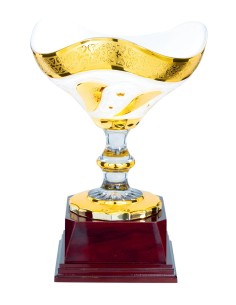 Coupe Classique Verre - 29 cm - Blanc / Or - Réf FSP-5192