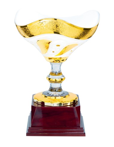 Coupe Classique Verre - 35 cm - Blanc / Or - Réf FSP-5193