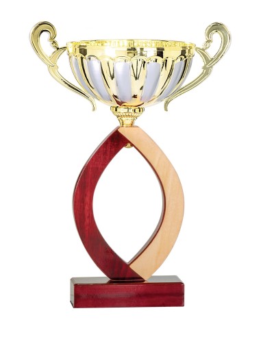 Coupe Classique Bois - 36 cm - Or / Argent Mat - Réf FSP-5242