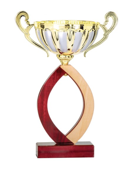 Coupe Classique Bois - 36 cm - Or / Argent Mat - Réf FSP-5242