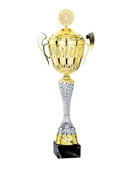 Coupe Classique Métal avec couvercle - 55 cm - Or / Argent - Réf FSP-5303WS14C