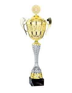 Coupe Classique Métal avec couvercle - 59 cm - Or / Argent - Réf FSP-5304WS16C