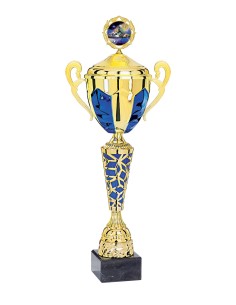Coupe Classique Métal avec couvercle - 50 cm - Or / Bleu - Réf FSP-5312WG12C