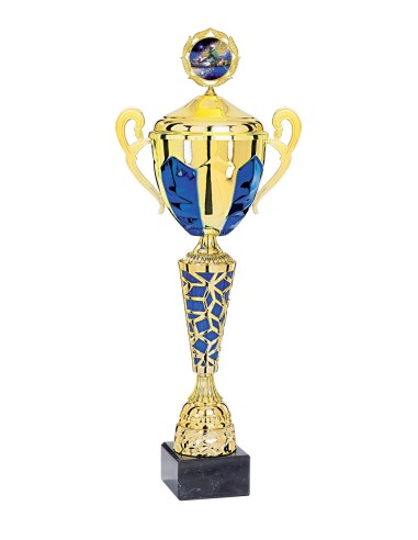 Coupe Classique Métal avec couvercle - 60 cm - Or / Bleu - Réf FSP-5314WG16C