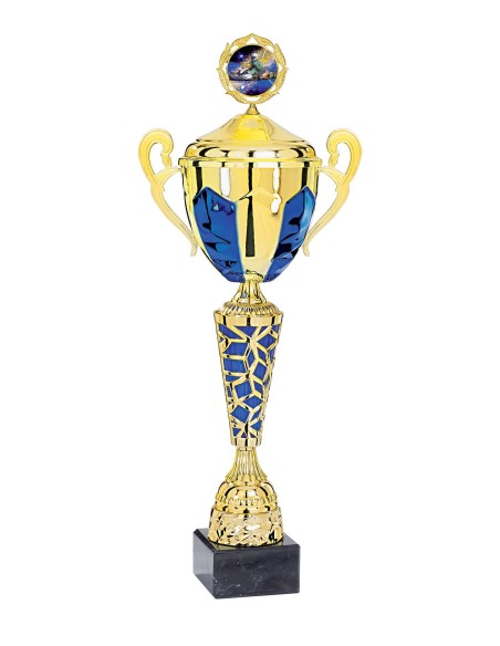 Coupe Classique Métal avec couvercle - 60 cm - Or / Bleu - Réf FSP-5314WG16C