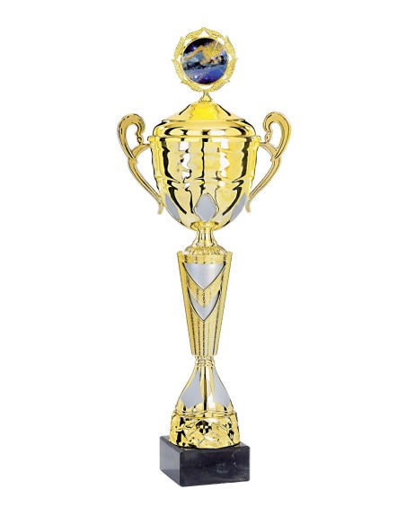 Coupe Classique Métal avec couvercle - 60 cm - Or / Bleu - Réf FSP-5424WG16C