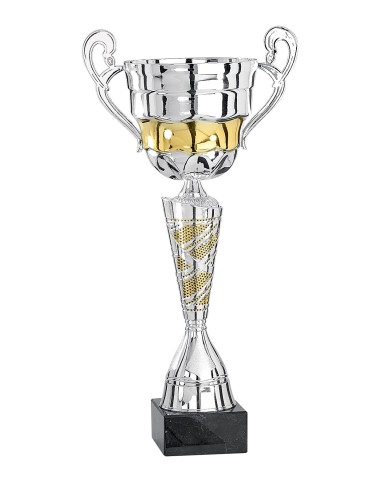 Coupe Classique Métal - 33 cm - Argent / Or - Réf FSP-5601