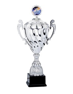 Coupe Classique Métal avec couvercle - 40 cm - Argent - Réf FSP-5711WS12C