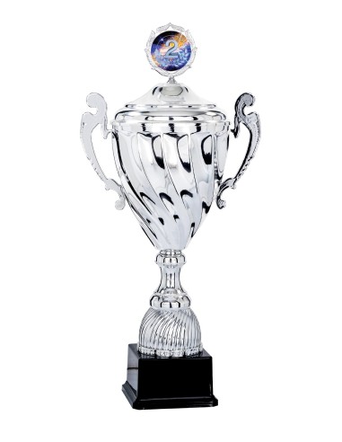 Coupe Classique Métal avec couvercle - 51 cm - Argent - Réf FSP-5713WS16C