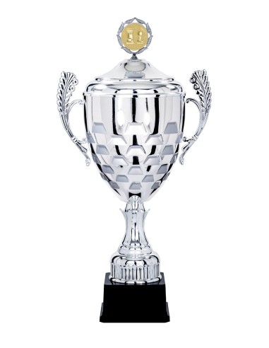 Coupe Prestige Métal avec couvercle - 50 cm - Argent / Argent Mat - Réf FSP-5902WS16C
