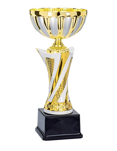 Coupe Prestige Métal - 27 cm - Or, Blanc / Argent Mat - Réf FSP-6075