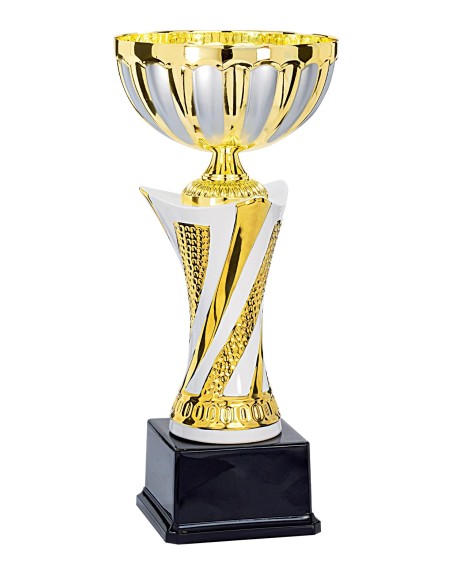 Coupe Prestige Métal - 30 cm - Or, Blanc / Argent Mat - Réf FSP-6076