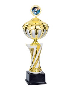 Coupe Prestige Métal avec couvercle - 40 cm - Or, Blanc / Argent Mat - Réf FSP-6076WG14C