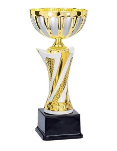 Coupe Prestige Métal - 34 cm - Or, Blanc / Argent Mat - Réf FSP-6077