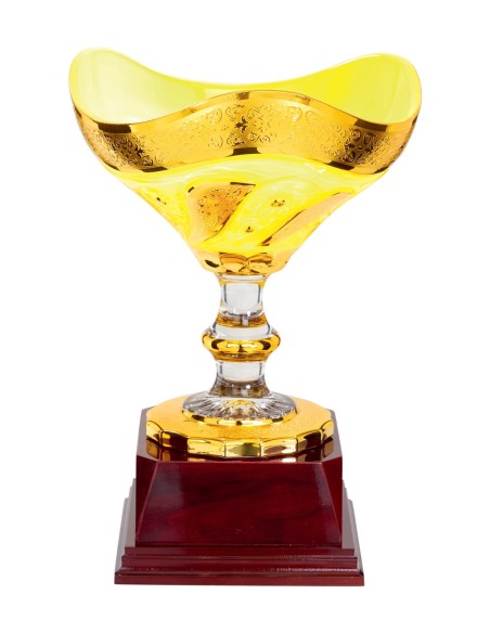 Coupe Classique Verre - 22 cm - Blanc / Or - Réf FSP-6231