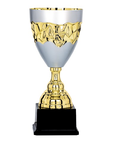 Coupe Prestige Métal - 32 cm - Or / Argent Mat - Réf FSP-6682