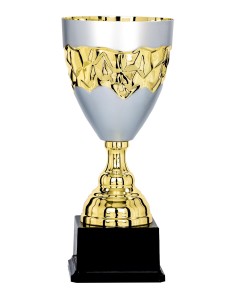 Coupe Prestige Métal - 34 cm - Or / Argent Mat - Réf FSP-6683