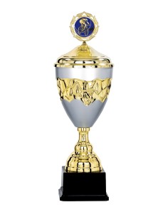 Coupe Prestige Métal avec couvercle - 44 cm - Or / Argent Mat - Réf FSP-6683WG16C