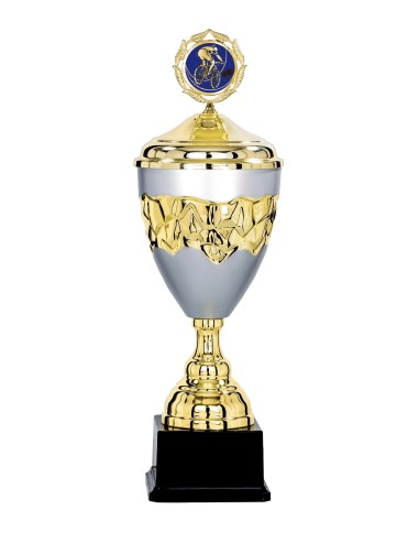 Coupe Prestige Métal avec couvercle - 44 cm - Or / Argent Mat - Réf FSP-6683WG16C