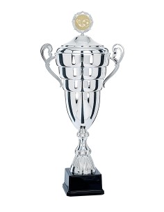 Coupe Prestige Métal avec couvercle - 55 cm - Tout Argent - Réf FSP-6691WS16C