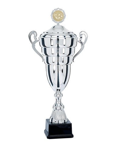 Coupe Prestige Métal avec couvercle - 66 cm - Tout Argent - Réf FSP-6693WS20C