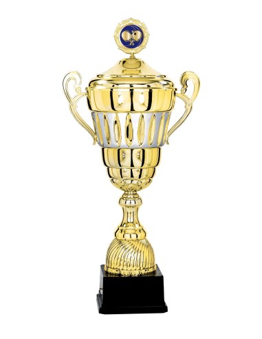 Coupe Prestige Métal avec couvercle - 61 cm - Or / Argent mat - Réf FSP-6714WG20C