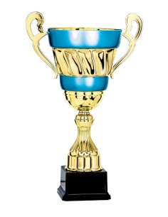 Coupe Prestige Métal - 35 cm - Or / Bleu - Réf FSP-6821