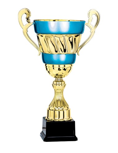 Coupe Prestige Métal - 45 cm - Or / Bleu - Réf FSP-6823