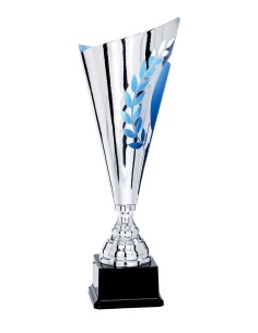 Coupe Prestige Métal - 40 cm - Argent avec intérieur Bleu - Réf FSP-6901
