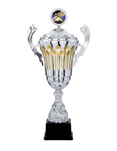 Coupe Prestige Métal avec couvercle - 57 cm - Argent / Or - Réf FSP-6913WS18C