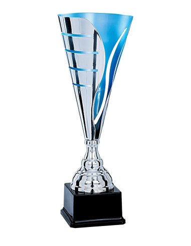Coupe Prestige Métal - 41 cm - Argent avec intérieur Bleu Pastel - Réf FSP-7481
