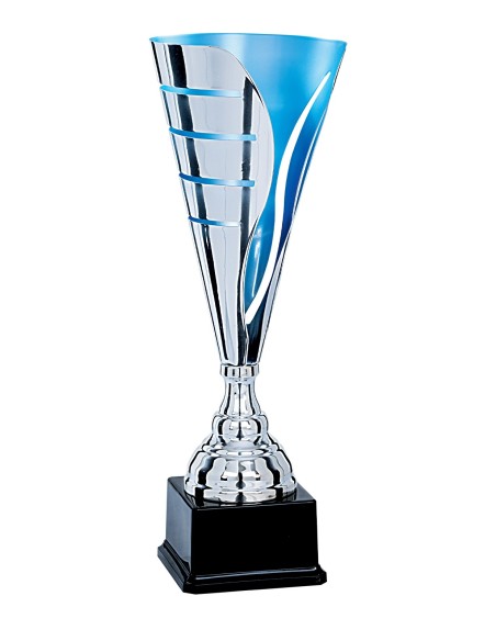 Coupe Prestige Métal - 46 cm - Argent avec intérieur Bleu Pastel - Réf FSP-7482
