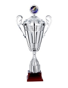 Coupe Prestige Métal avec couvercle - 80 cm - Tout Argent - Réf FSP-7702WS24C