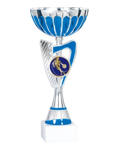Coupe Économique Métal - 30 cm - Argent / Bleu - Réf FSP-3471C