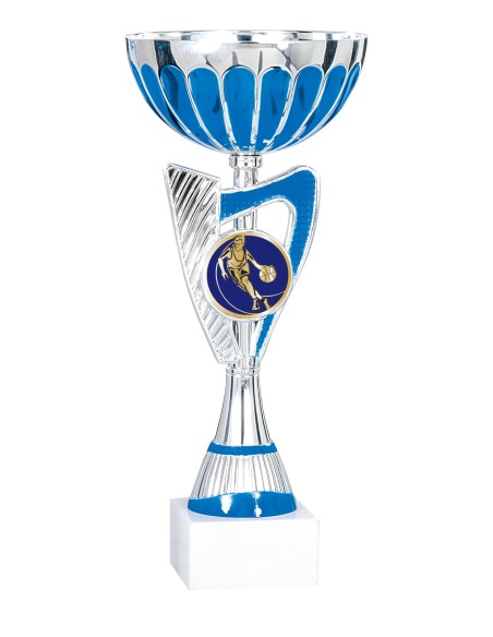 Coupe Économique Métal - 30 cm - Argent / Bleu - Réf FSP-3471C