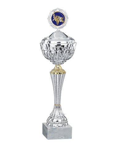 Coupe Économique Métal avec couvercle - 43 cm - Argent / Or - Réf FSP-1827WS12C