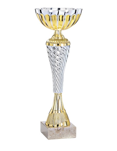 Coupe Économique Métal - 33 cm - Argent / Or - Réf FSP-2046