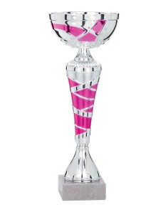 Coupe Économique Métal - 35 cm - Argent / Rose - Réf FSP-2075